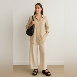 Vintage Easy Spirit Silk Light Tan Blouse